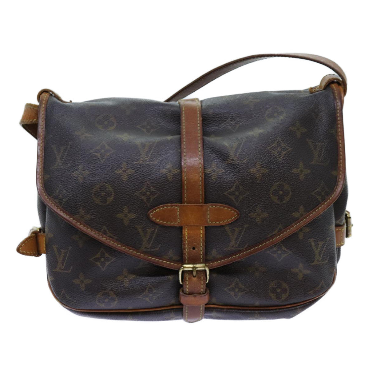 LOUIS VUITTON Monogram Saumur 30 Shoulder Bag M42256 LV Auth 71707