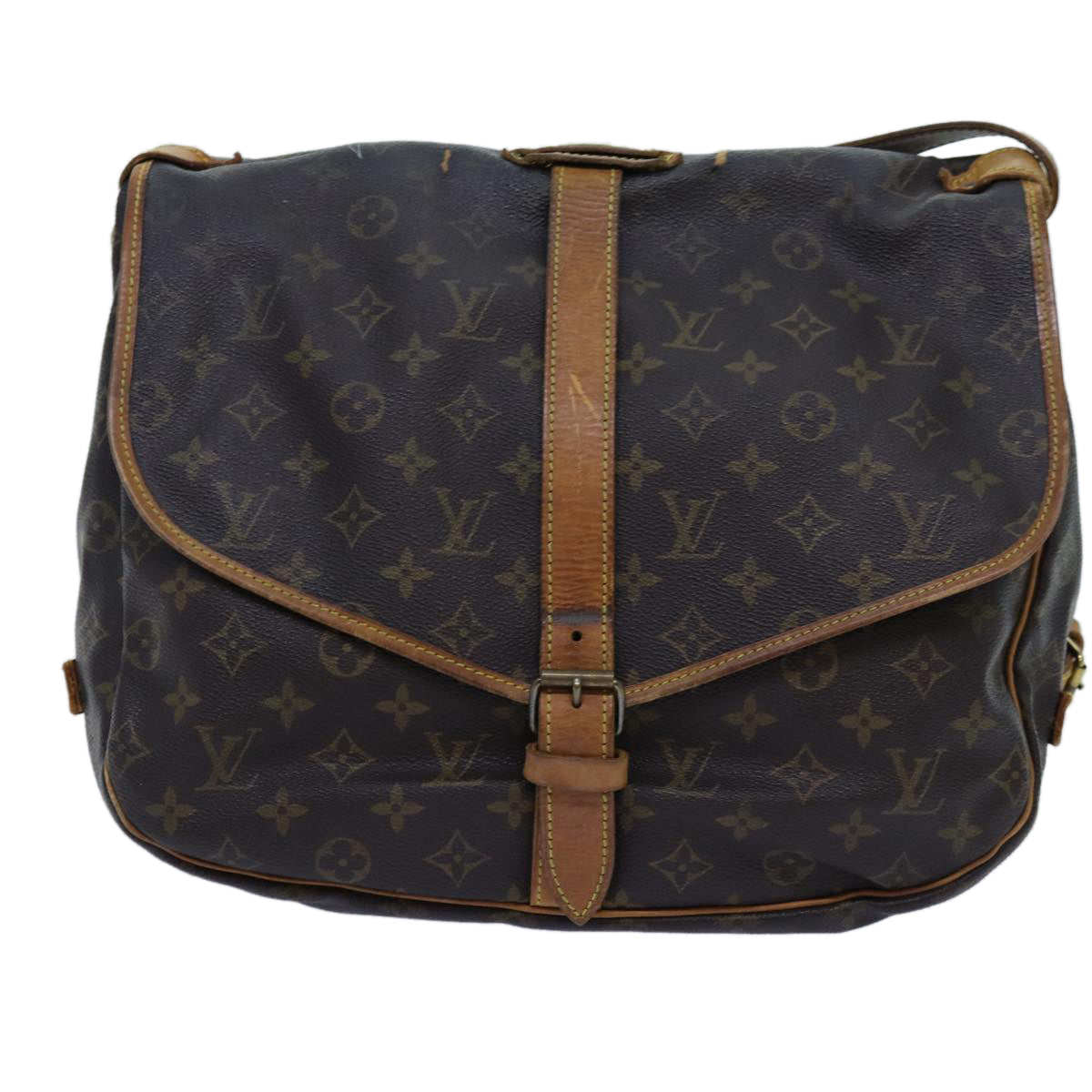 LOUIS VUITTON Monogram Saumur 35 Shoulder Bag M42254 LV Auth 71717