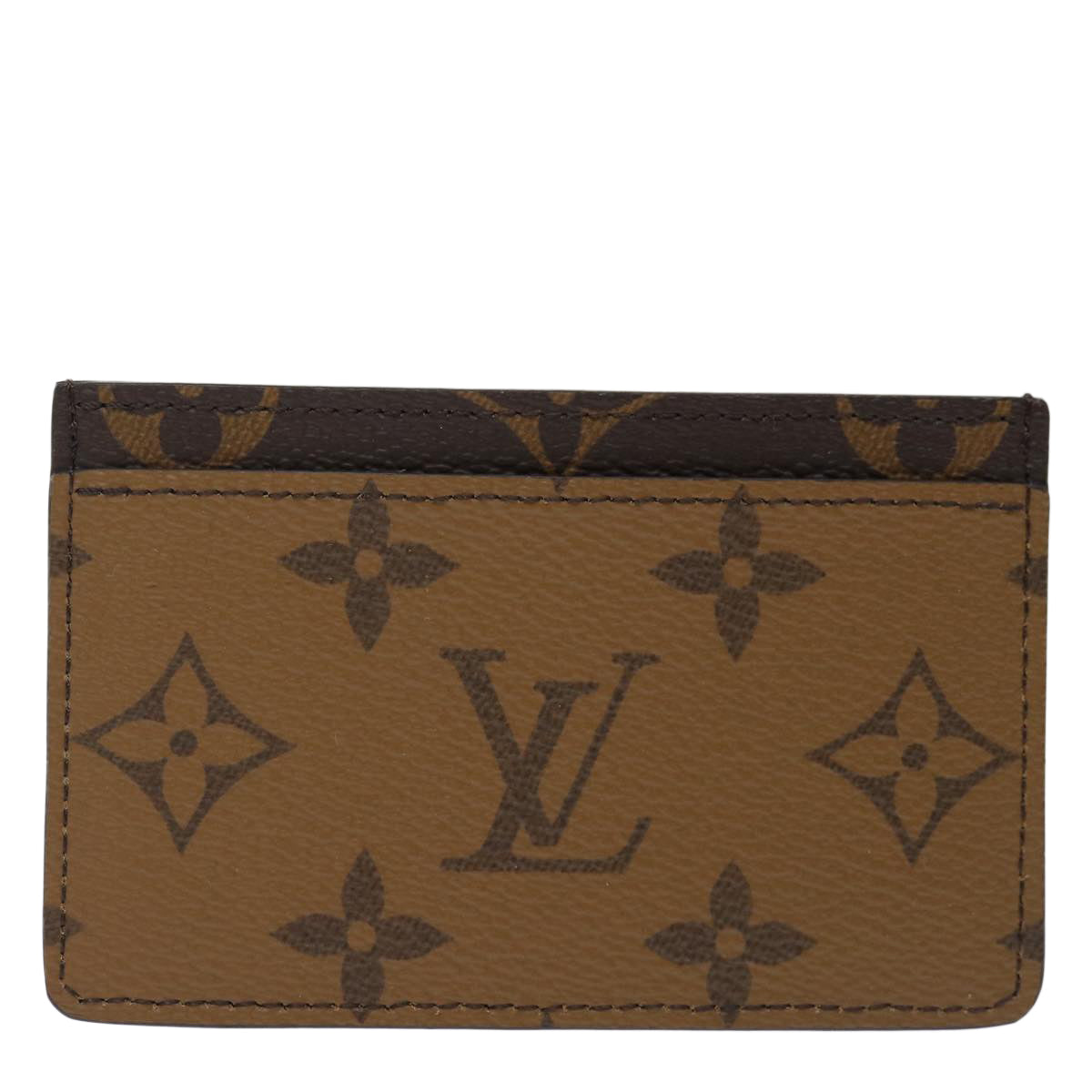 LOUIS VUITTON Monogram Reverse Porte Cartes Simple Card Case M69161 Auth 71724