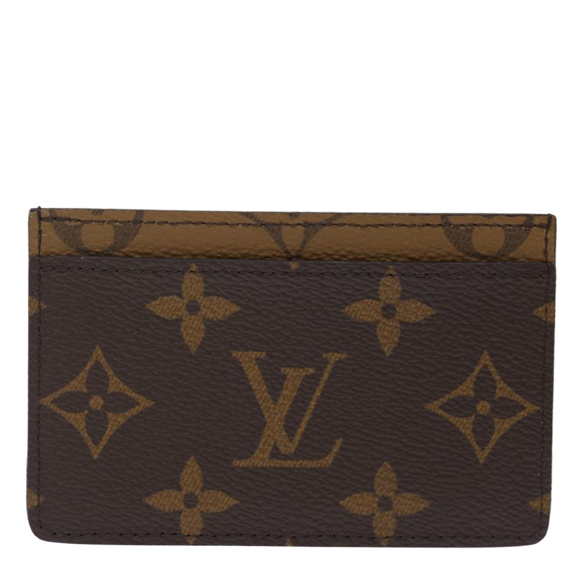 LOUIS VUITTON Monogram Reverse Porte Cartes Simple Card Case M69161 Auth 71724 - 0