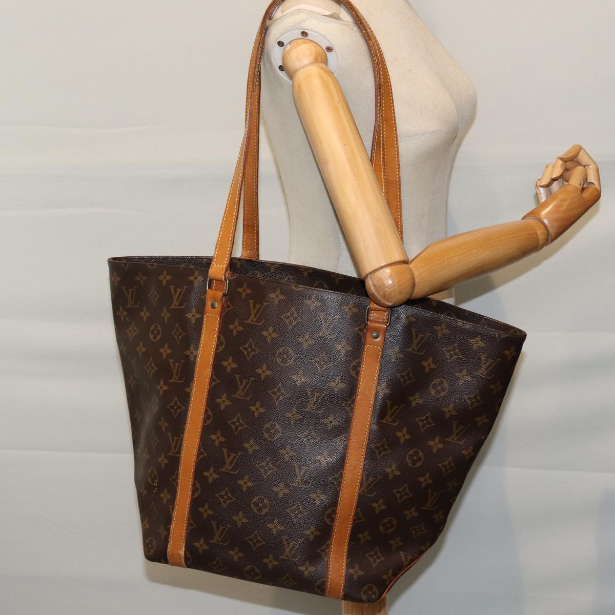 LOUIS VUITTON Monogram Sac Shopping Tote Bag M51108 LV Auth 71745