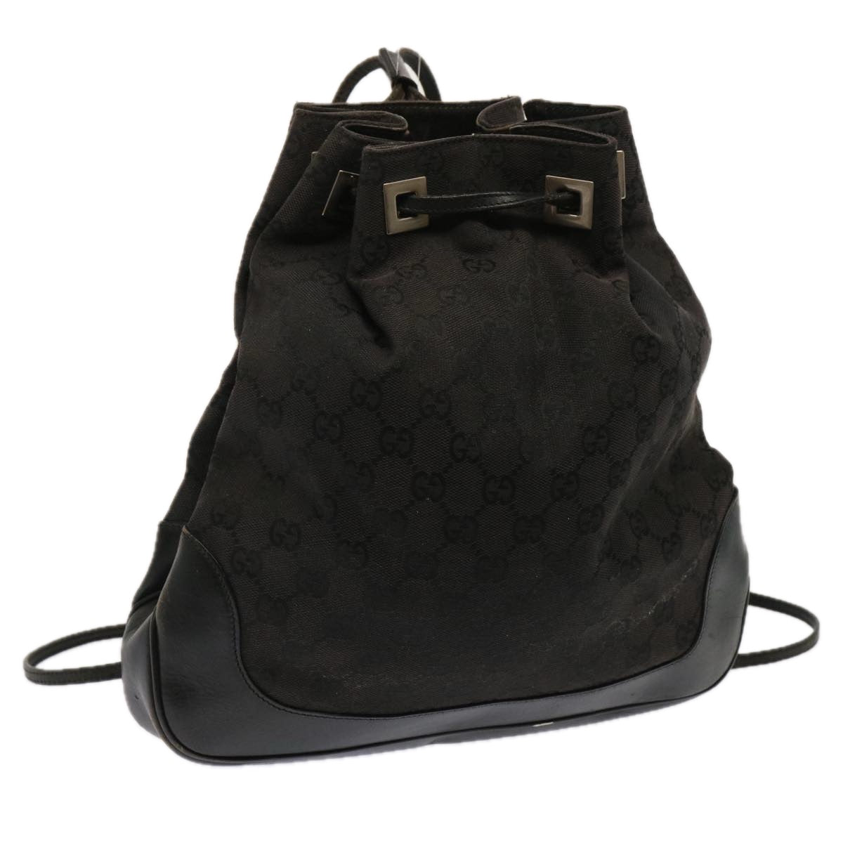 GUCCI GG Canvas Shoulder Bag Black 001 3812 Auth 71811