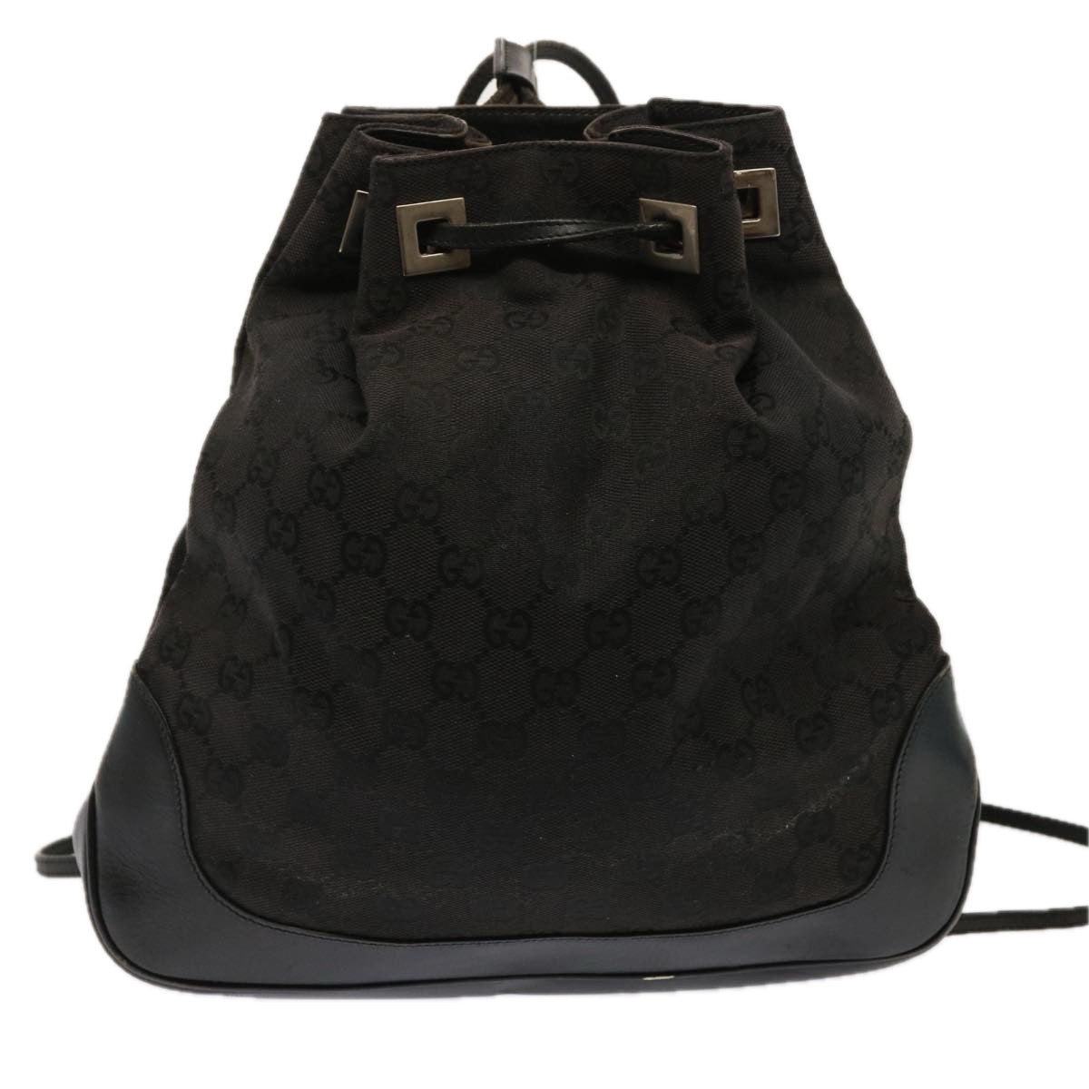 GUCCI GG Canvas Shoulder Bag Black 001 3812 Auth 71811