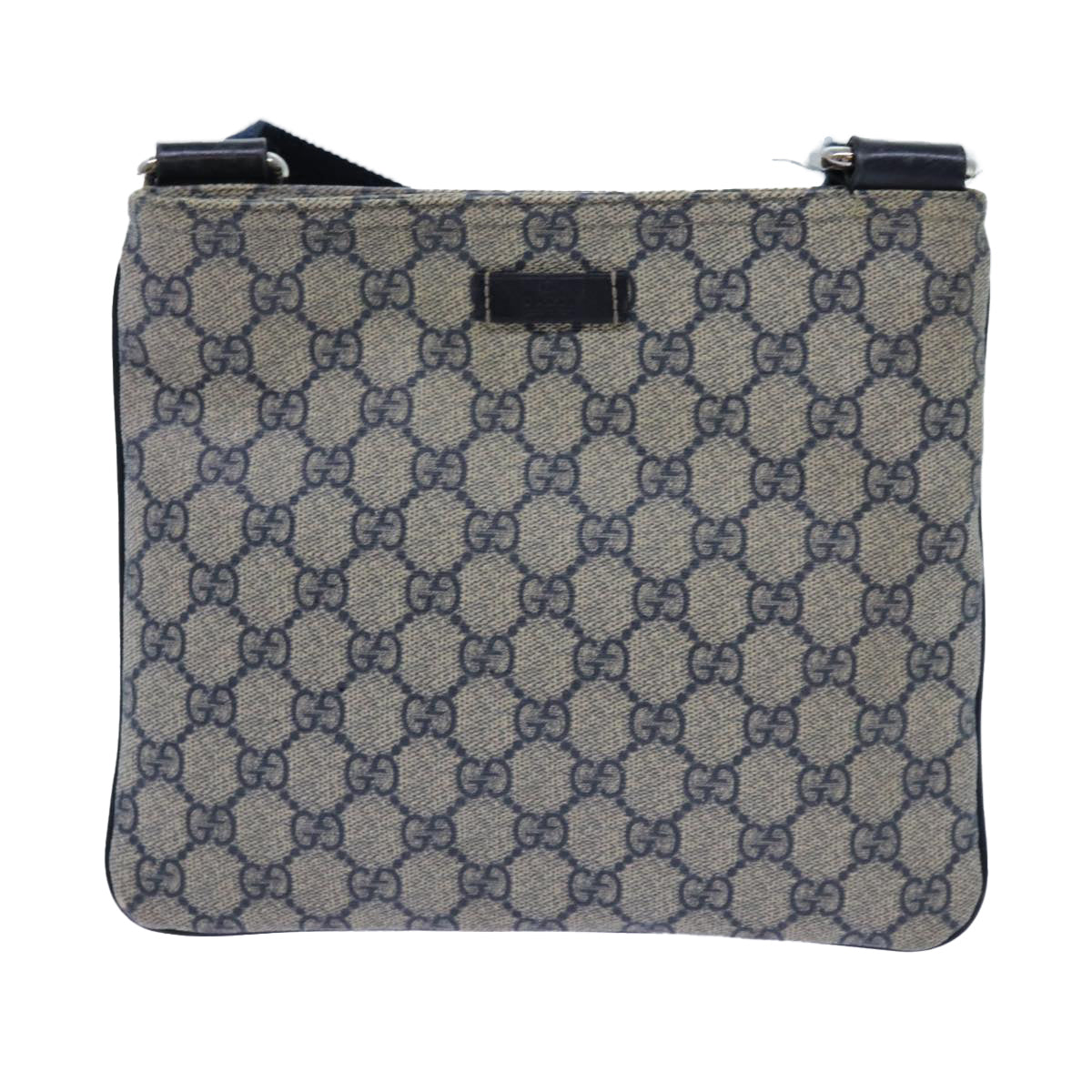 GUCCI GG Supreme Shoulder Bag PVC Navy 201538 Auth 71815