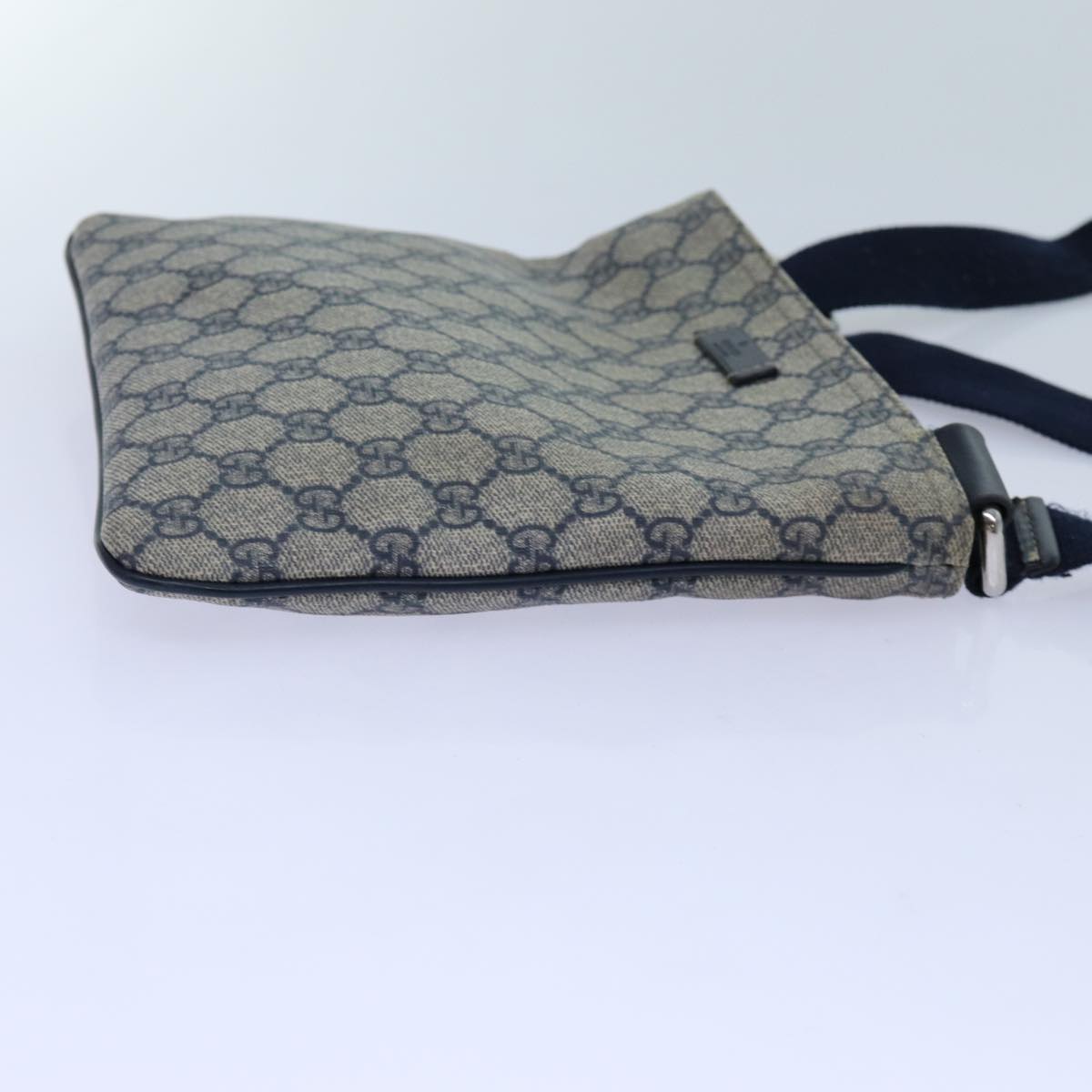 GUCCI GG Supreme Shoulder Bag PVC Navy 201538 Auth 71815