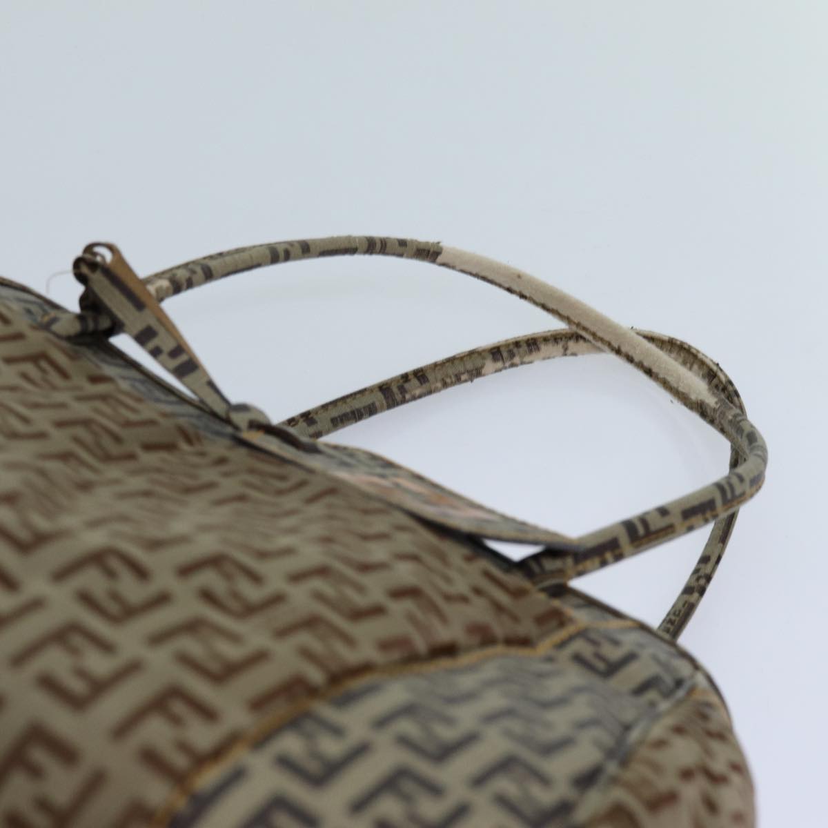 FENDI Zucchino Canvas Hand Bag Beige Auth 71826