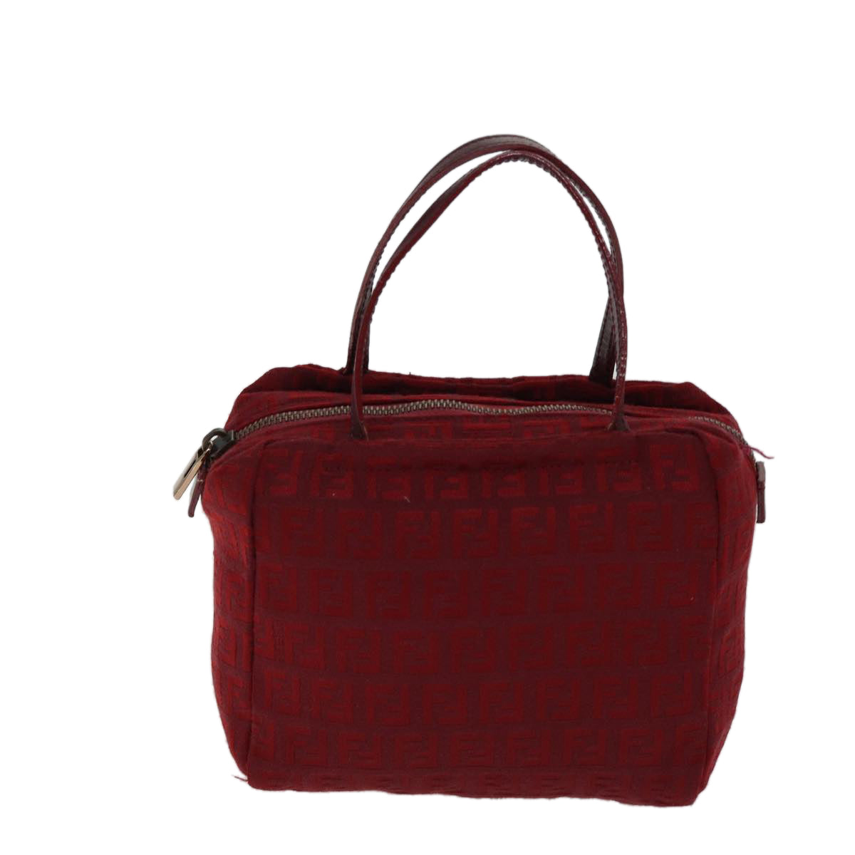 FENDI Zucchino Canvas Hand Bag Red Auth 71832 - 0