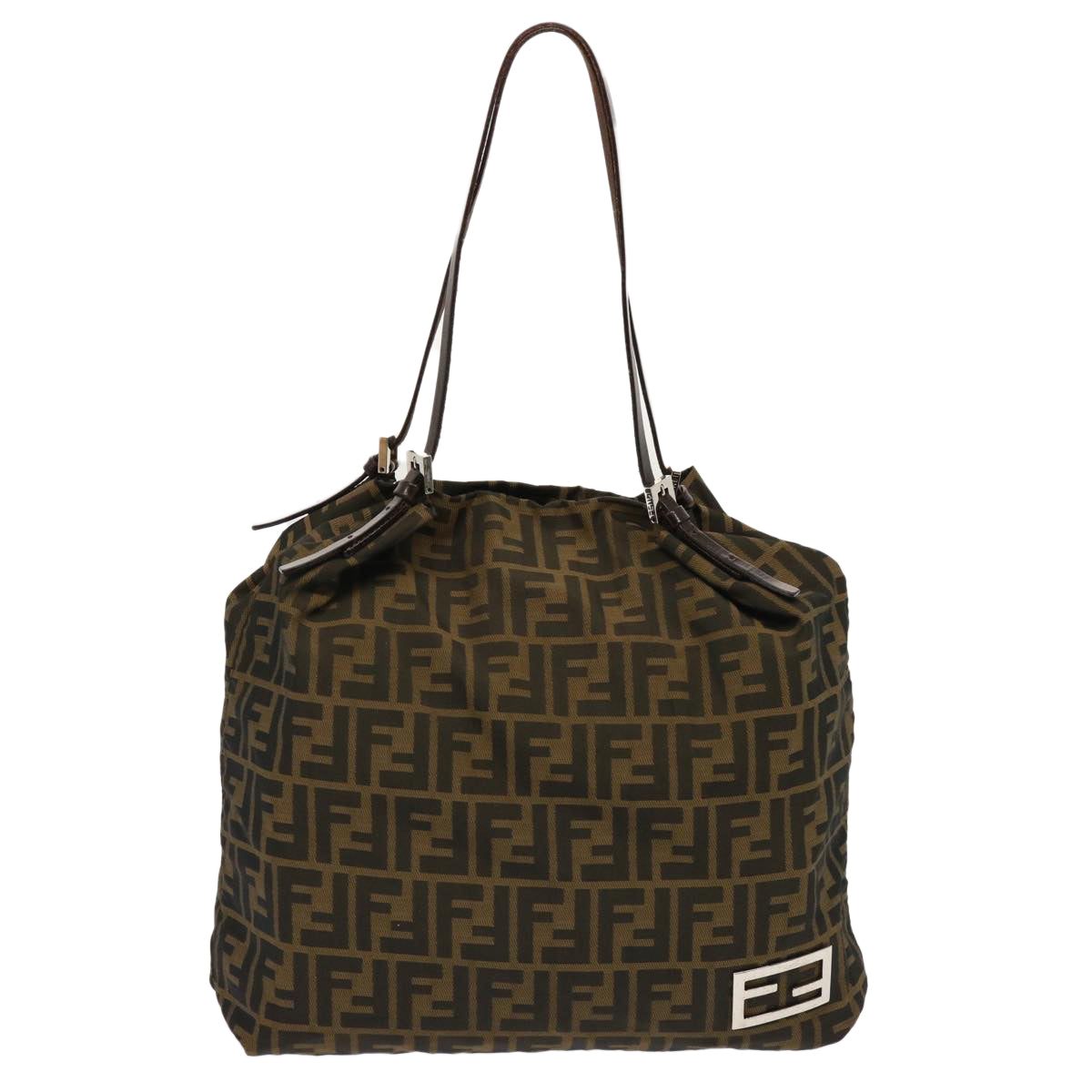 FENDI Zucca Canvas Tote Bag Brown Auth 71834