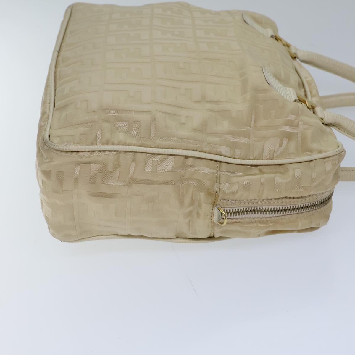FENDI Zucca Canvas Hand Bag Nylon 2way Beige Auth 71835