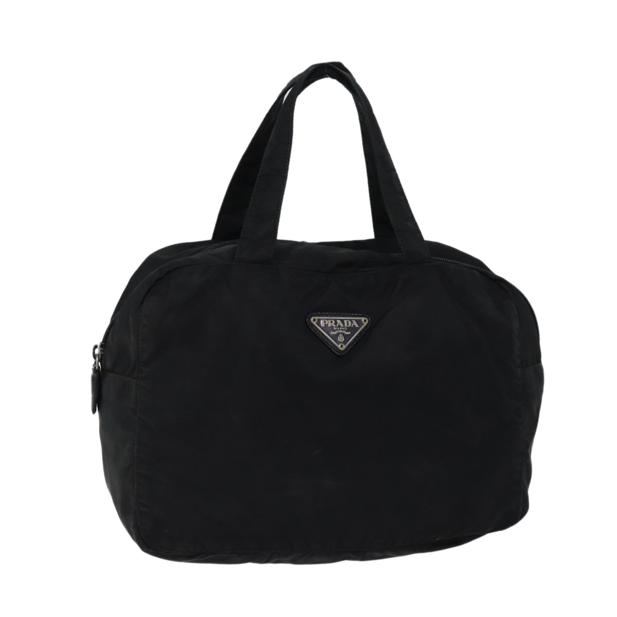 PRADA Hand Bag Nylon Black Auth 71845