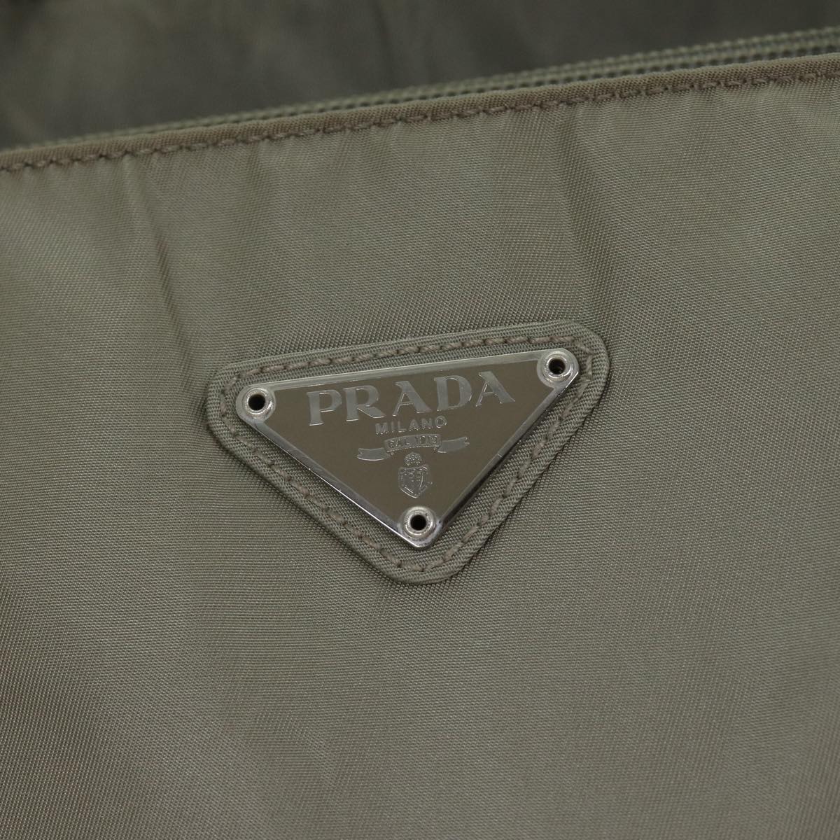 PRADA Tote Bag Nylon Gray Auth 71846