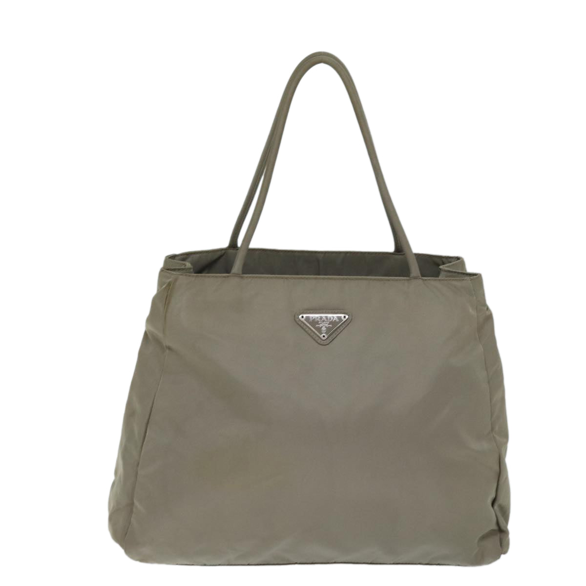 PRADA Tote Bag Nylon Gray Auth 71846