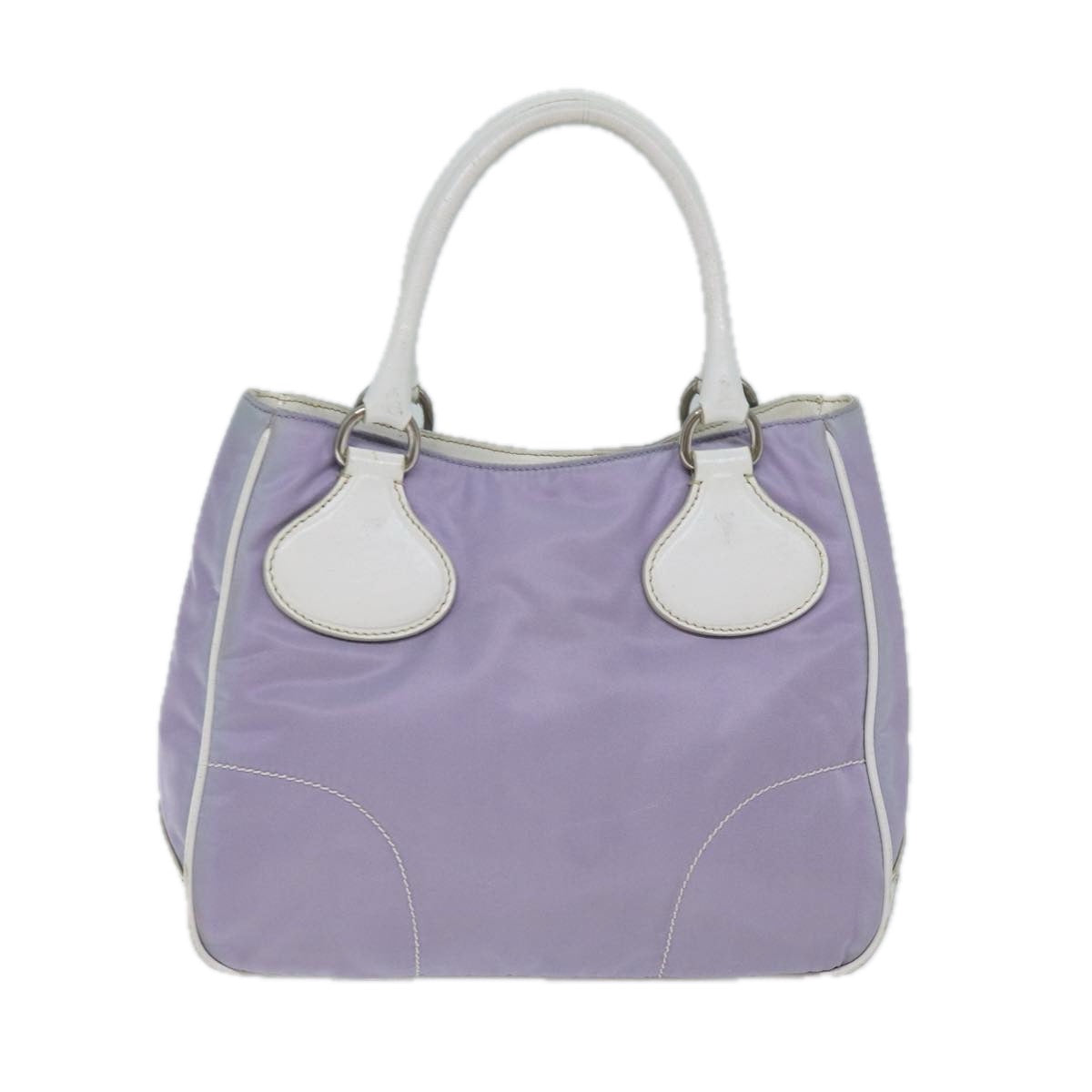 PRADA Hand Bag Nylon Purple White Auth 71847 - 0