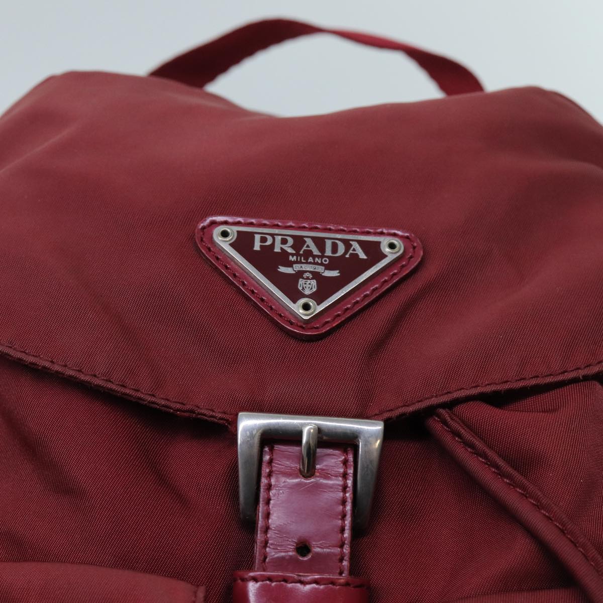 PRADA Backpack Nylon Red Auth 71852