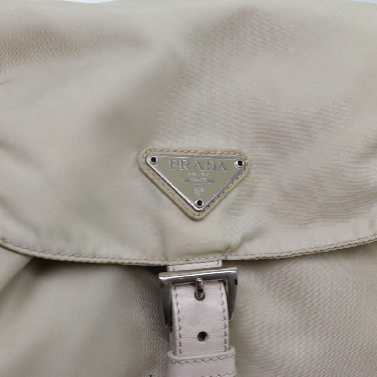 PRADA Backpack Nylon Cream Auth 71853