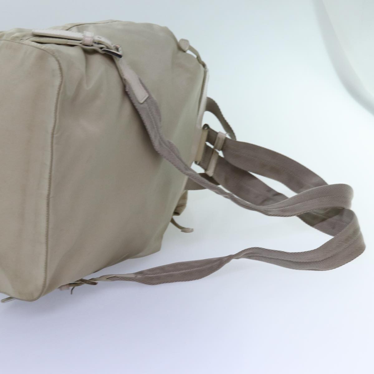 PRADA Backpack Nylon Cream Auth 71853