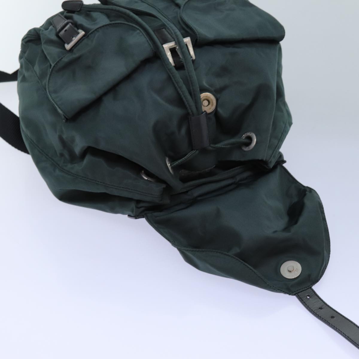 PRADA Backpack Nylon Green Auth 71857