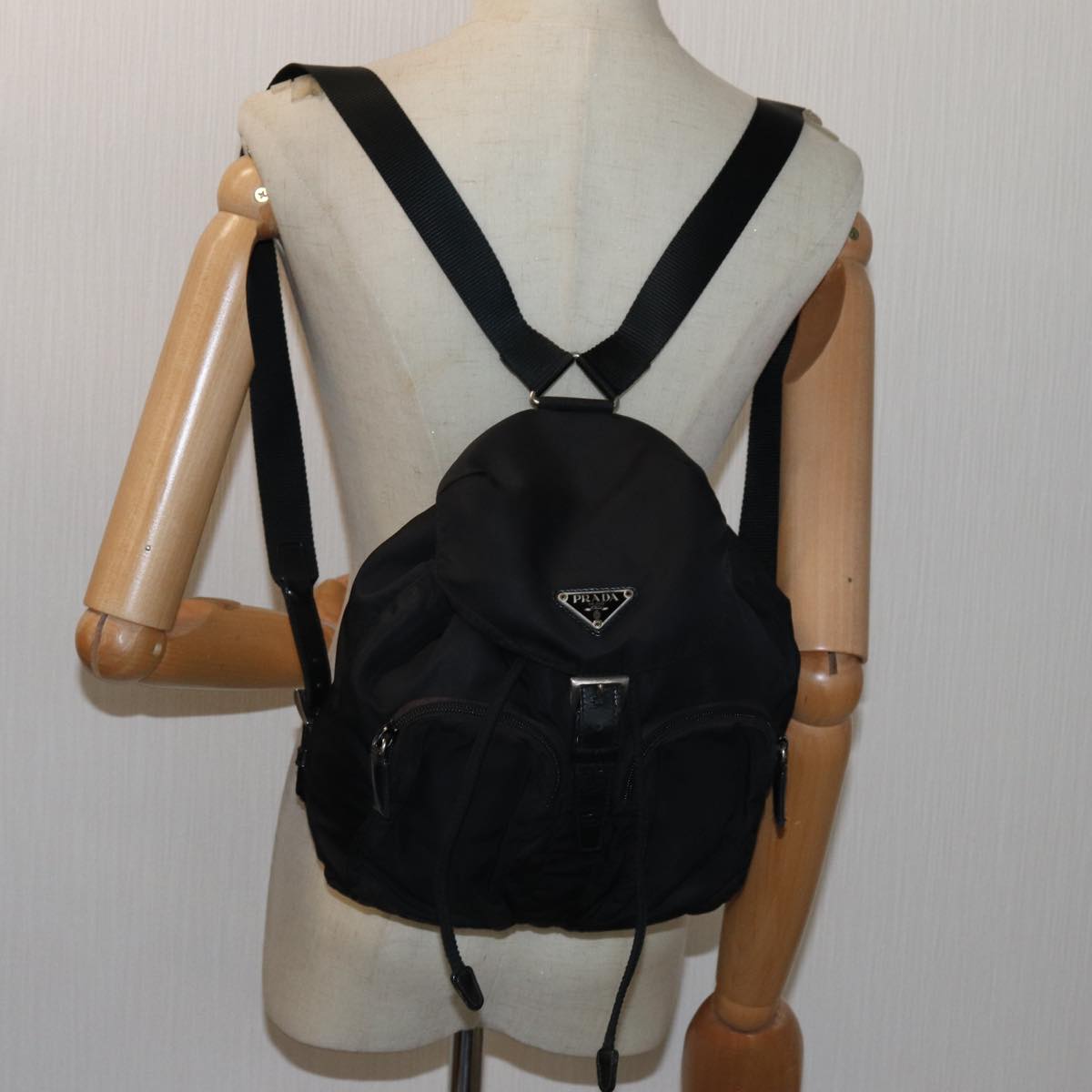 PRADA Backpack Nylon Black Auth 71858