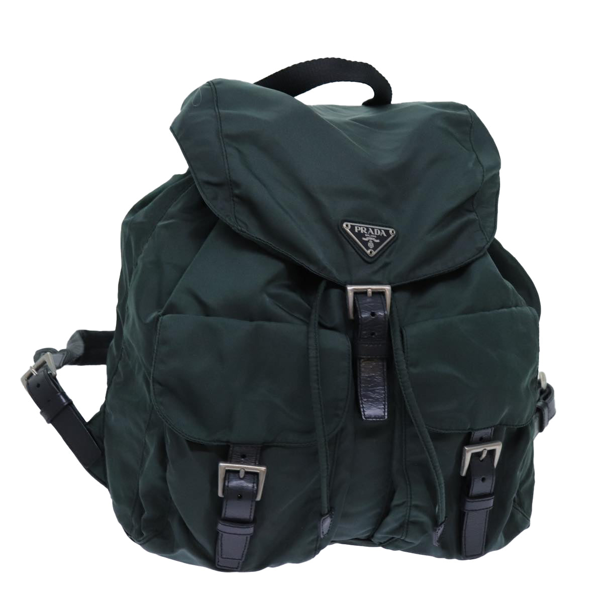 PRADA Backpack Nylon Green Auth 71859