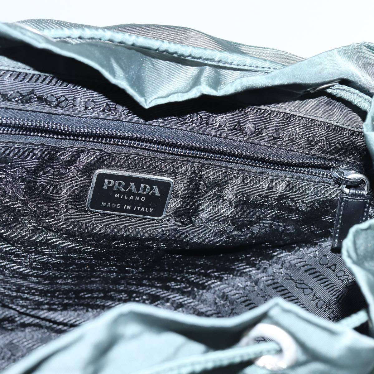 PRADA Backpack Nylon Green Auth 71859