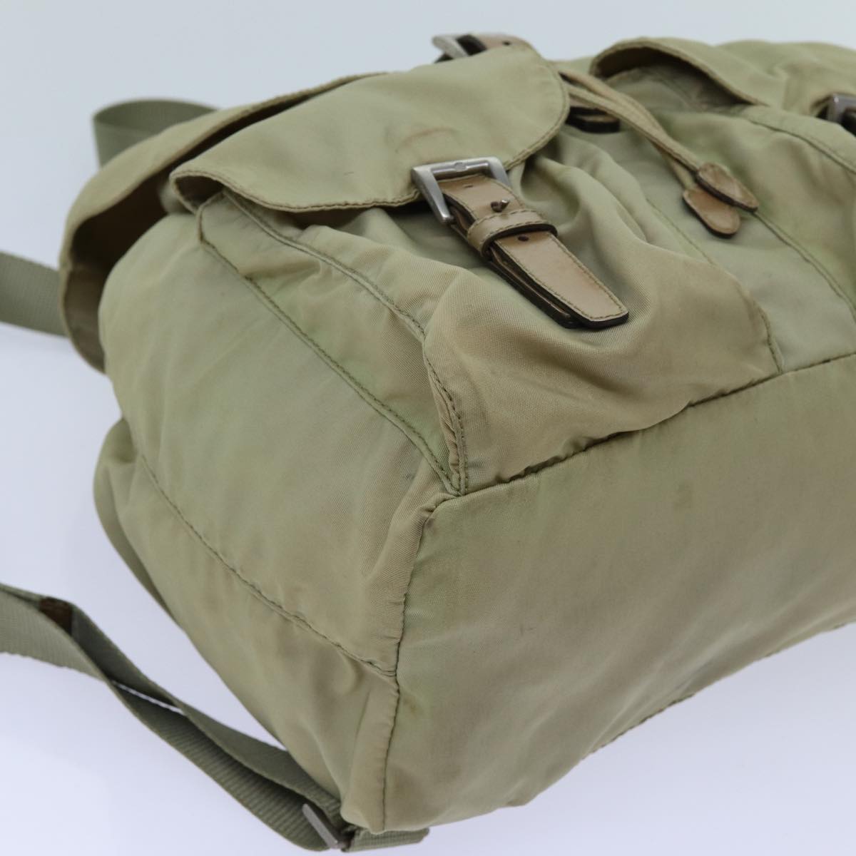 PRADA Backpack Nylon Beige Auth 71867