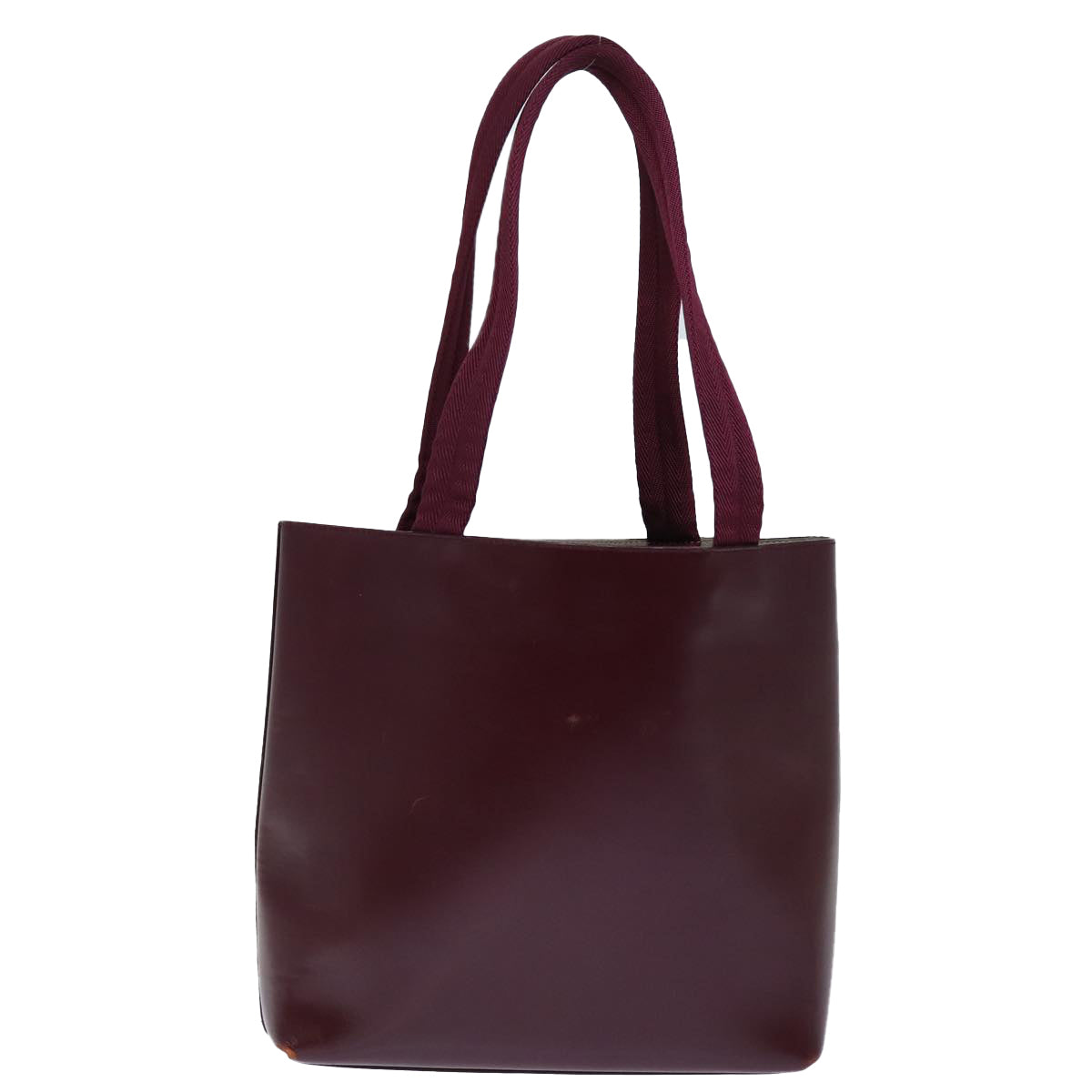 PRADA Hand Bag Leather Bordeaux Auth 71872 - 0
