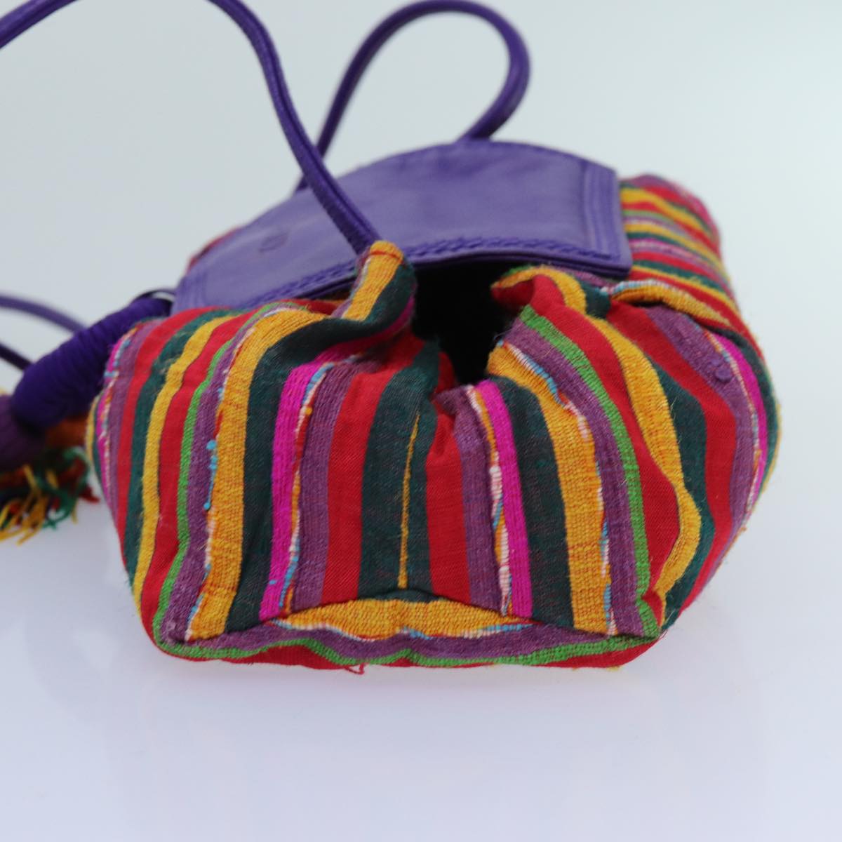 LOEWE Shoulder Bag cotton Multicolor Purple Auth 71875