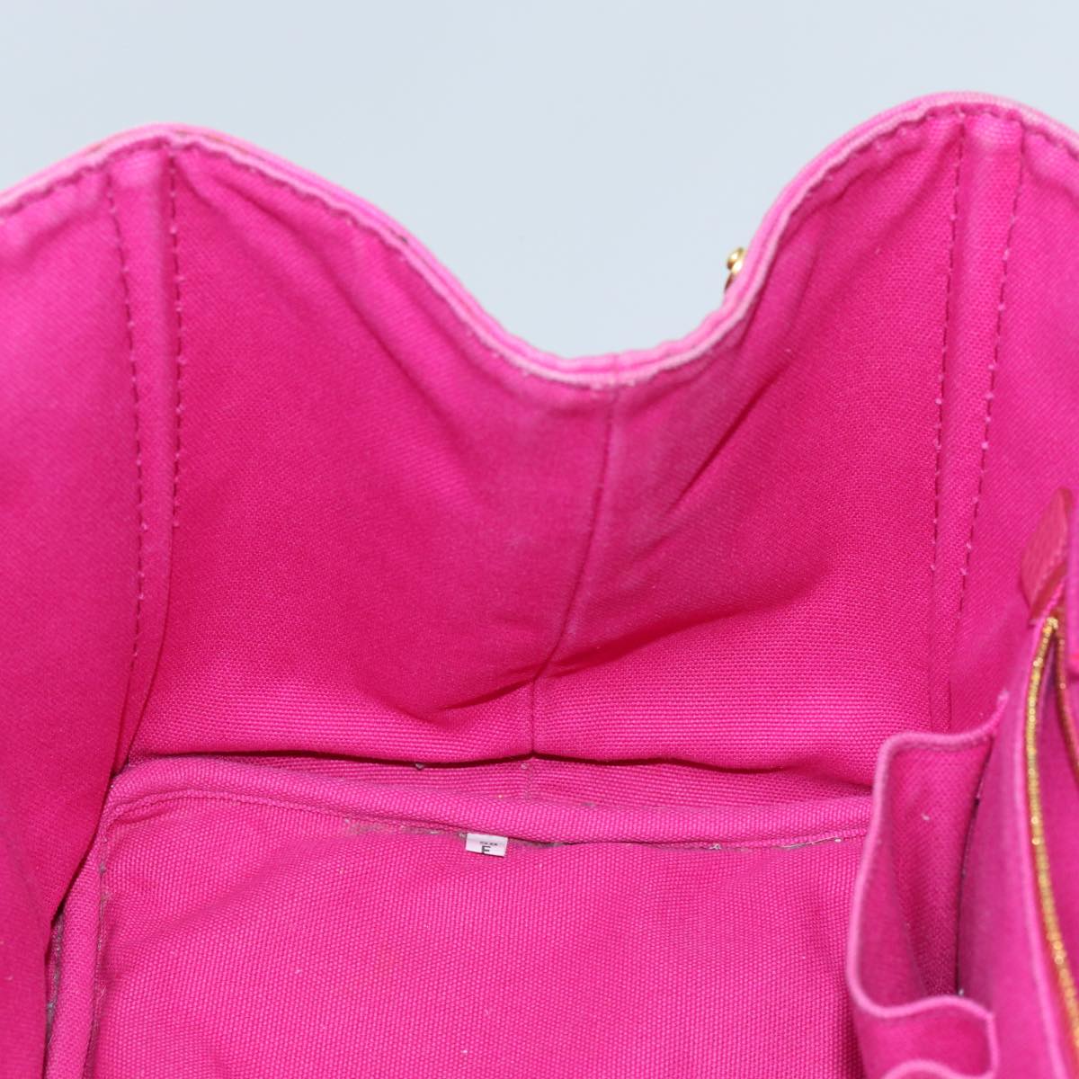 PRADA Canapa MM Hand Bag Canvas Pink Auth 71878