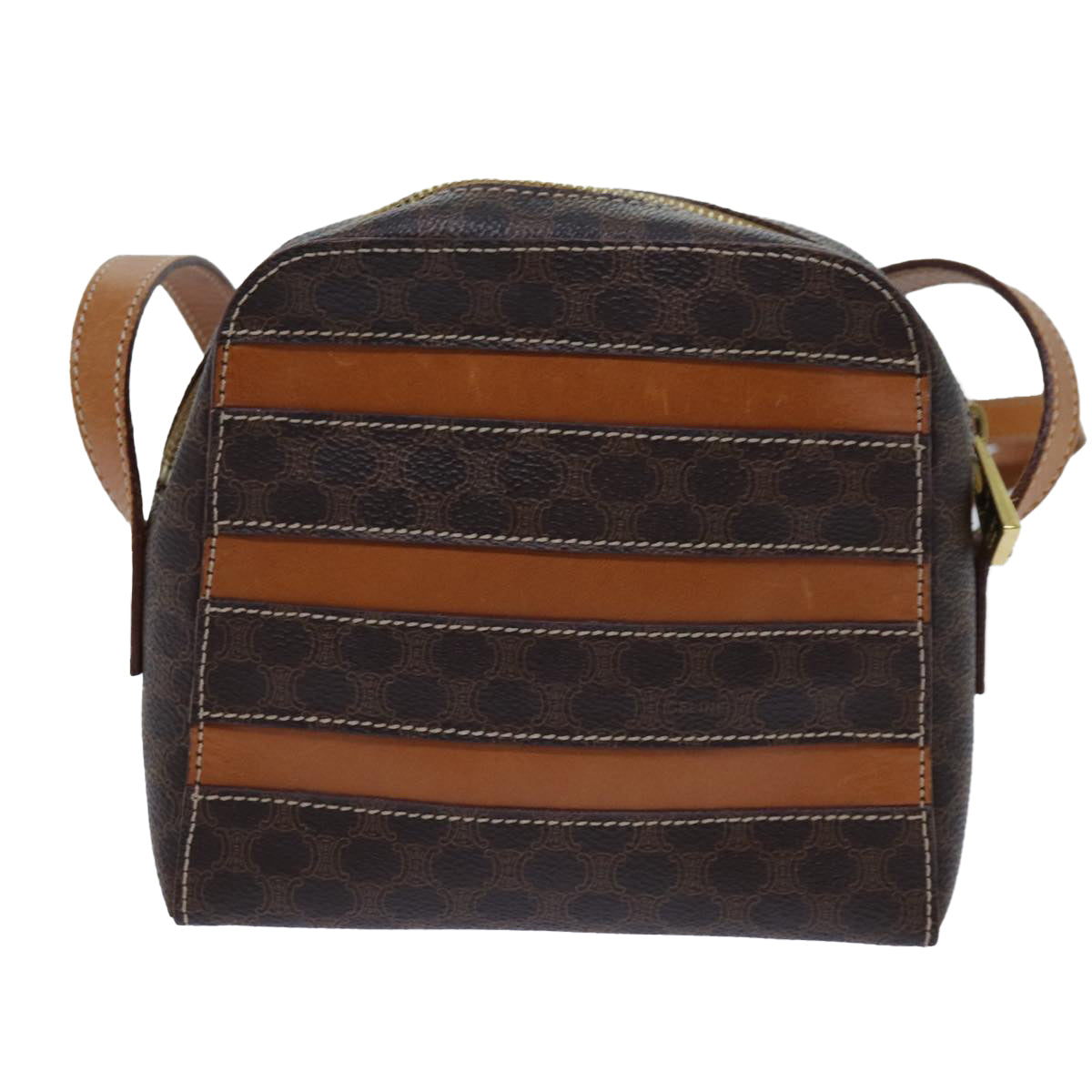 CELINE Macadam Canvas Shoulder Bag PVC Brown Auth 71879 - 0