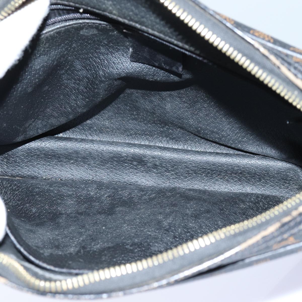 CELINE Macadam Canvas Clutch Bag PVC Brown Black Auth 71880
