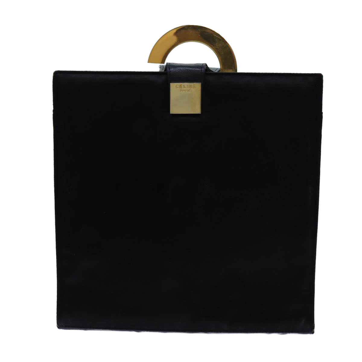 CELINE Hand Bag Silk Black Auth 71882 - 0
