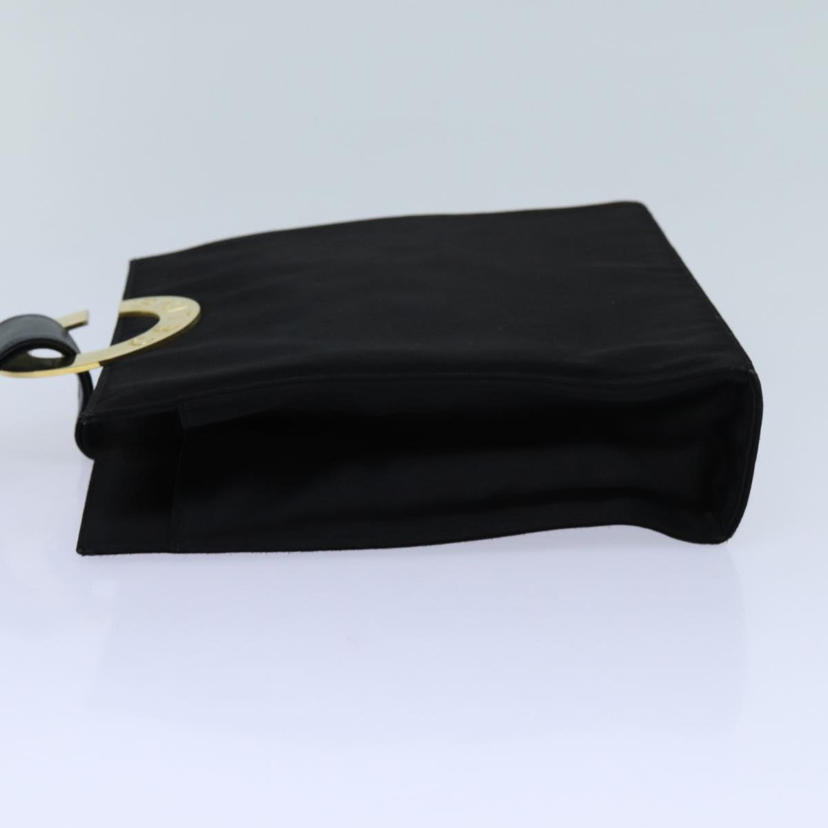 CELINE Hand Bag Silk Black Auth 71882