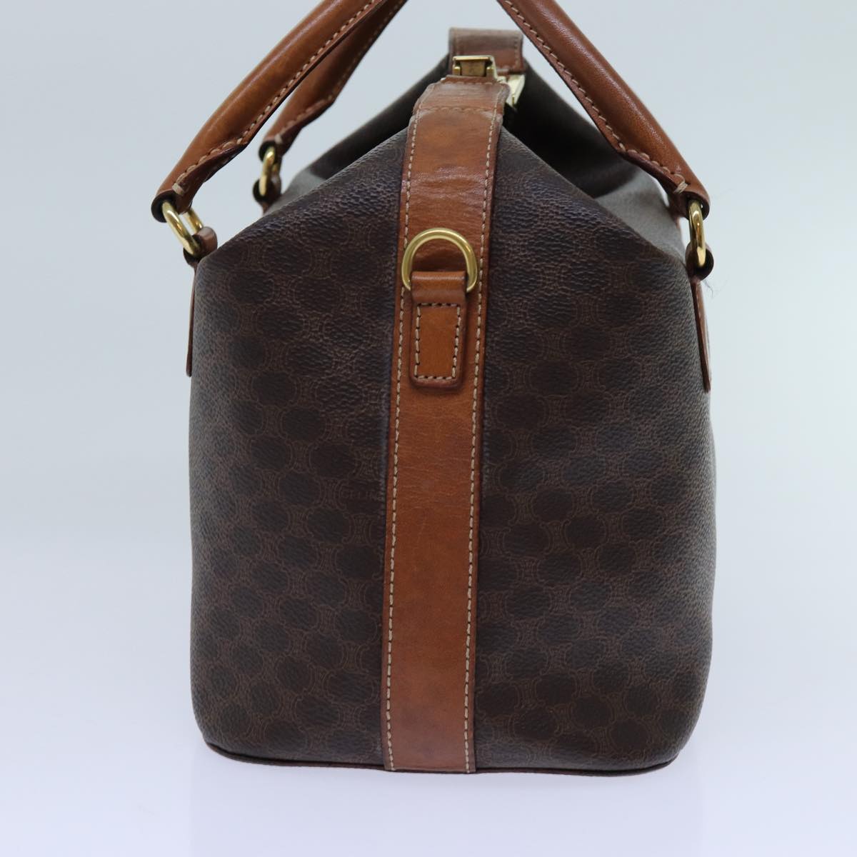 CELINE Macadam Canvas Hand Bag PVC Brown Auth 71883