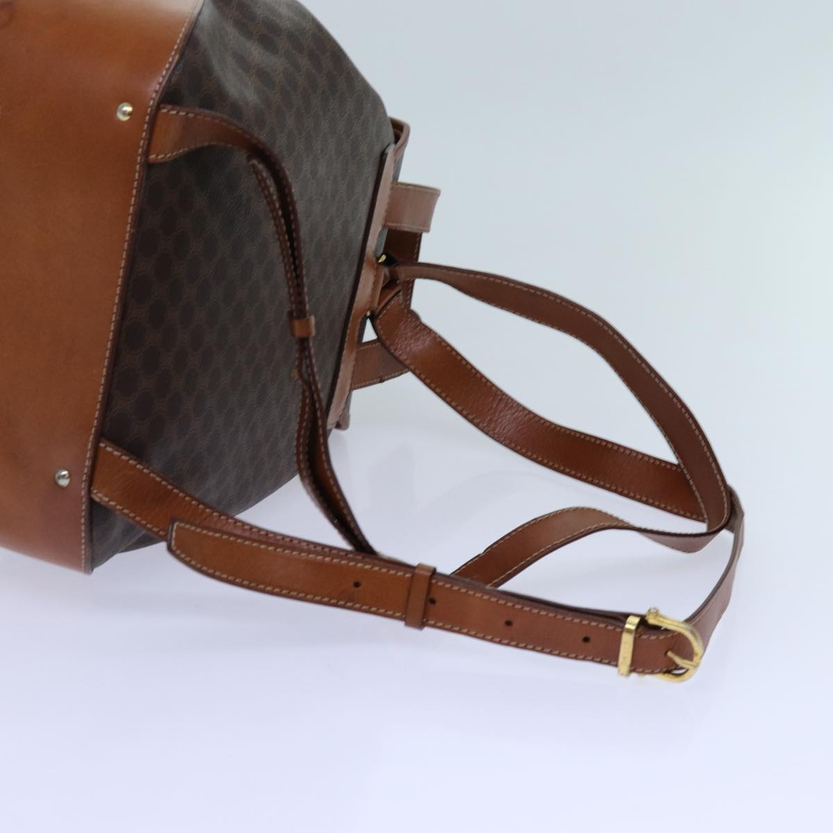 CELINE Macadam Canvas Backpack PVC Brown Auth 71885