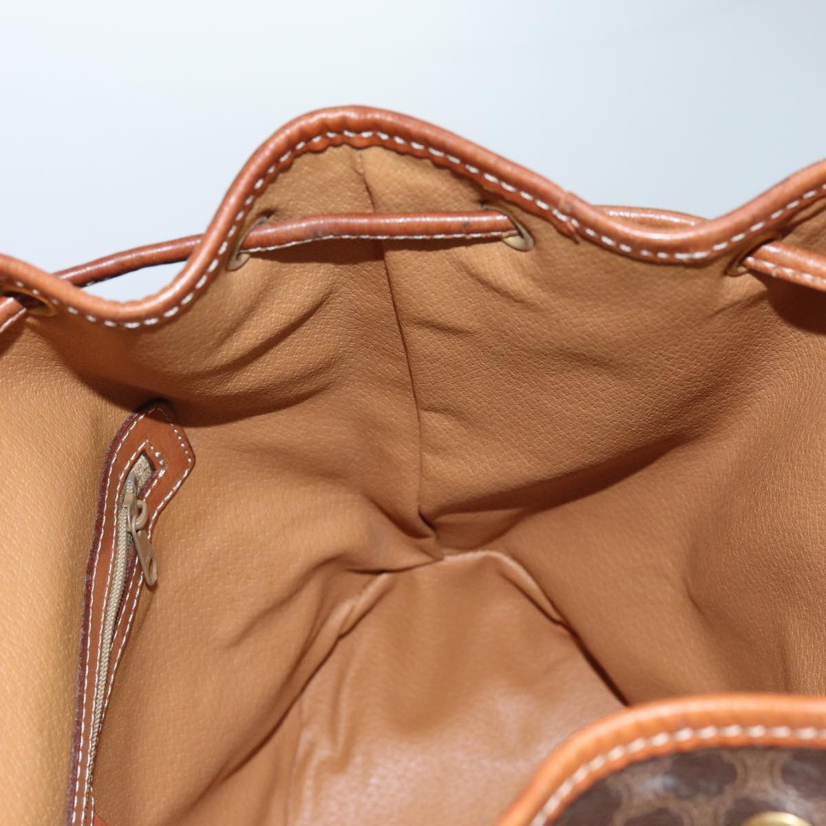 CELINE Macadam Canvas Backpack PVC Brown Auth 71885