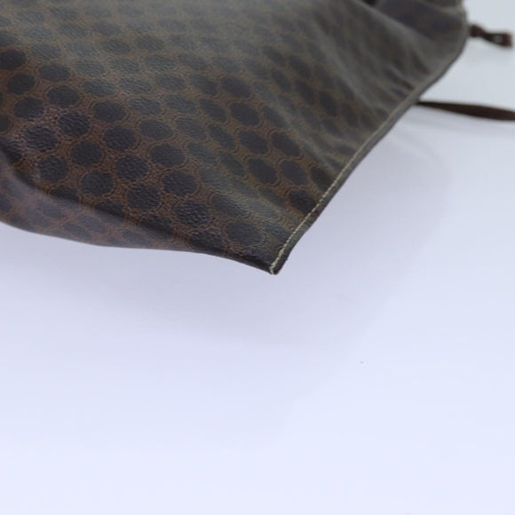 CELINE Macadam Canvas purse Pouch PVC Brown Auth 71887