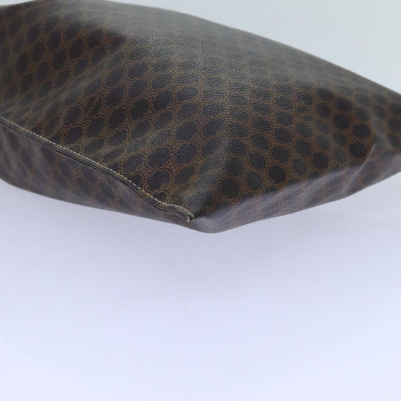 CELINE Macadam Canvas purse Pouch PVC Brown Auth 71887