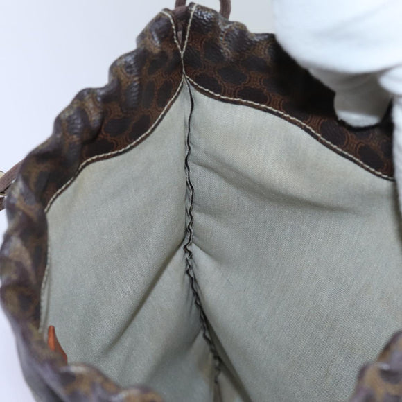 CELINE Macadam Canvas purse Pouch PVC Brown Auth 71887