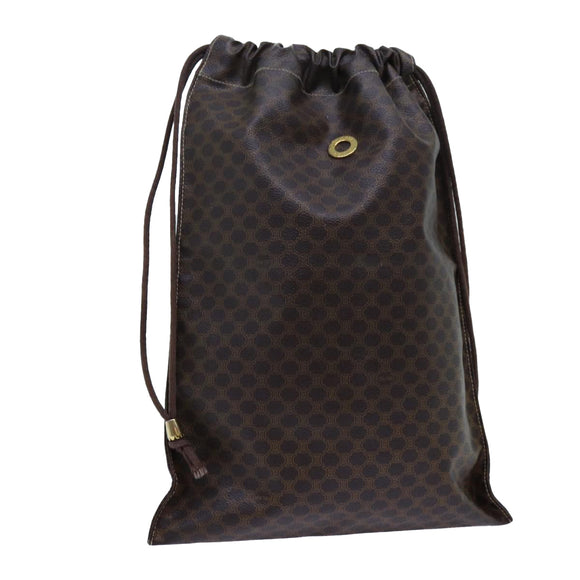 CELINE Macadam Canvas Handtasche Pouch PVC Braun Auth 71887