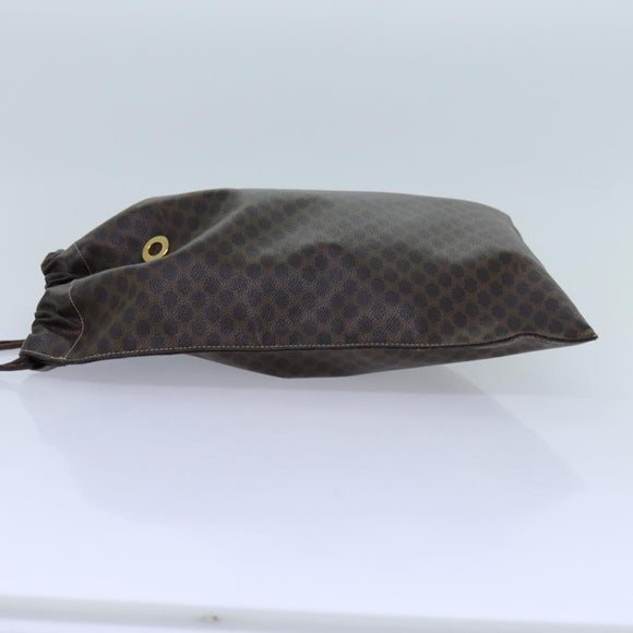 CELINE Macadam Canvas purse Pouch PVC Brown Auth 71887