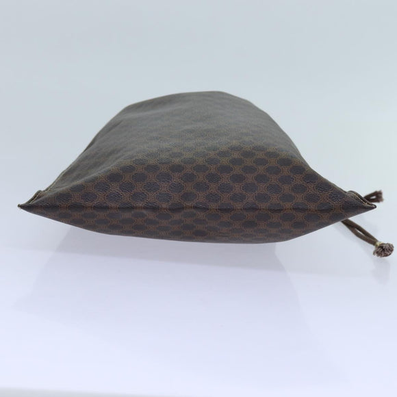 CELINE Macadam Canvas Handtasche Pouch PVC Braun Auth 71887