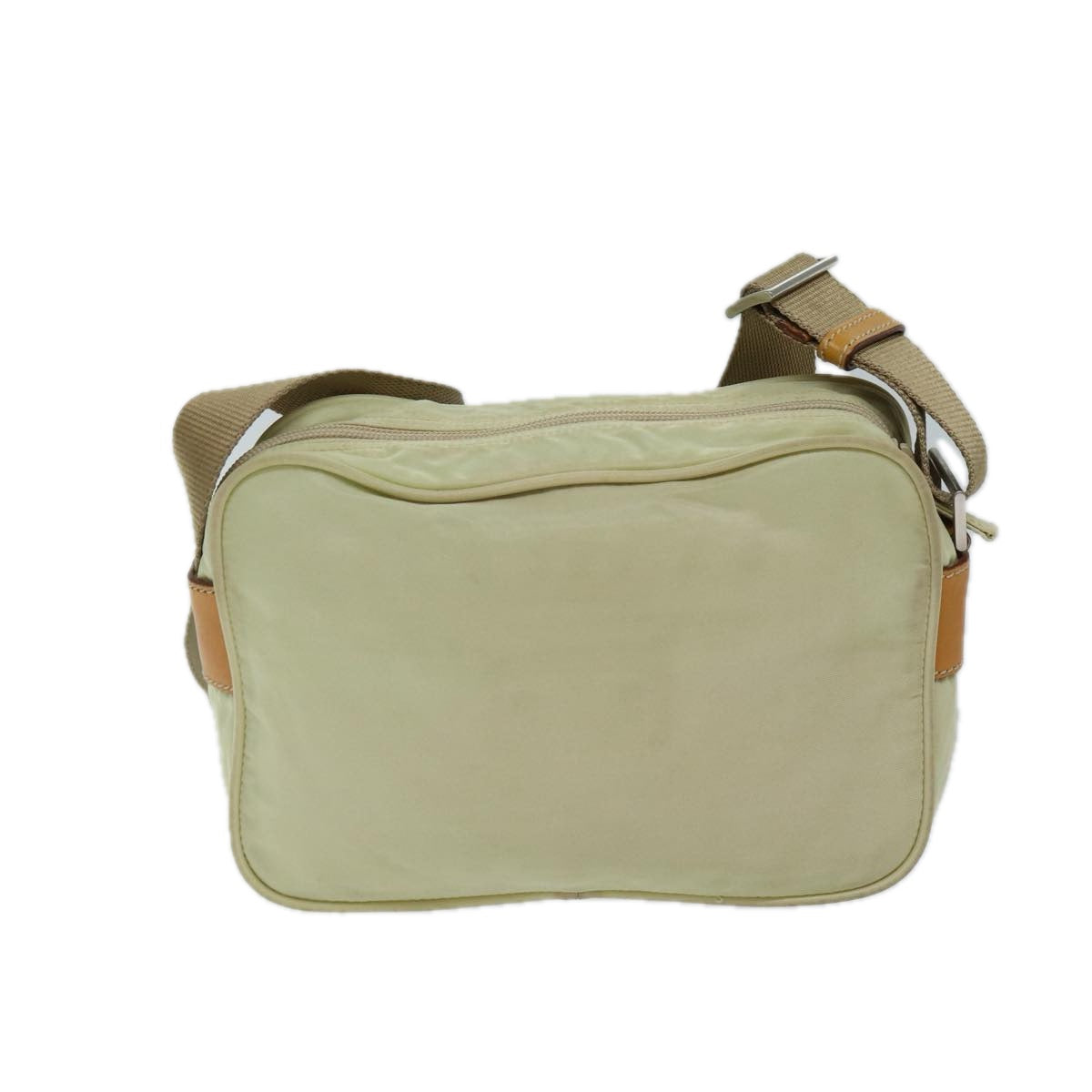 PRADA Shoulder Bag Nylon Cream Auth 71903 - 0