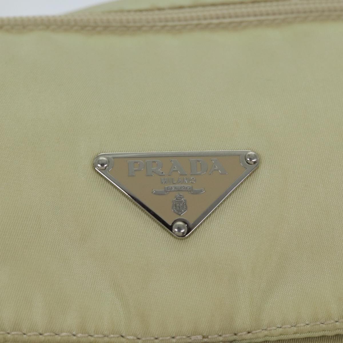 PRADA Shoulder Bag Nylon Beige Auth 71909