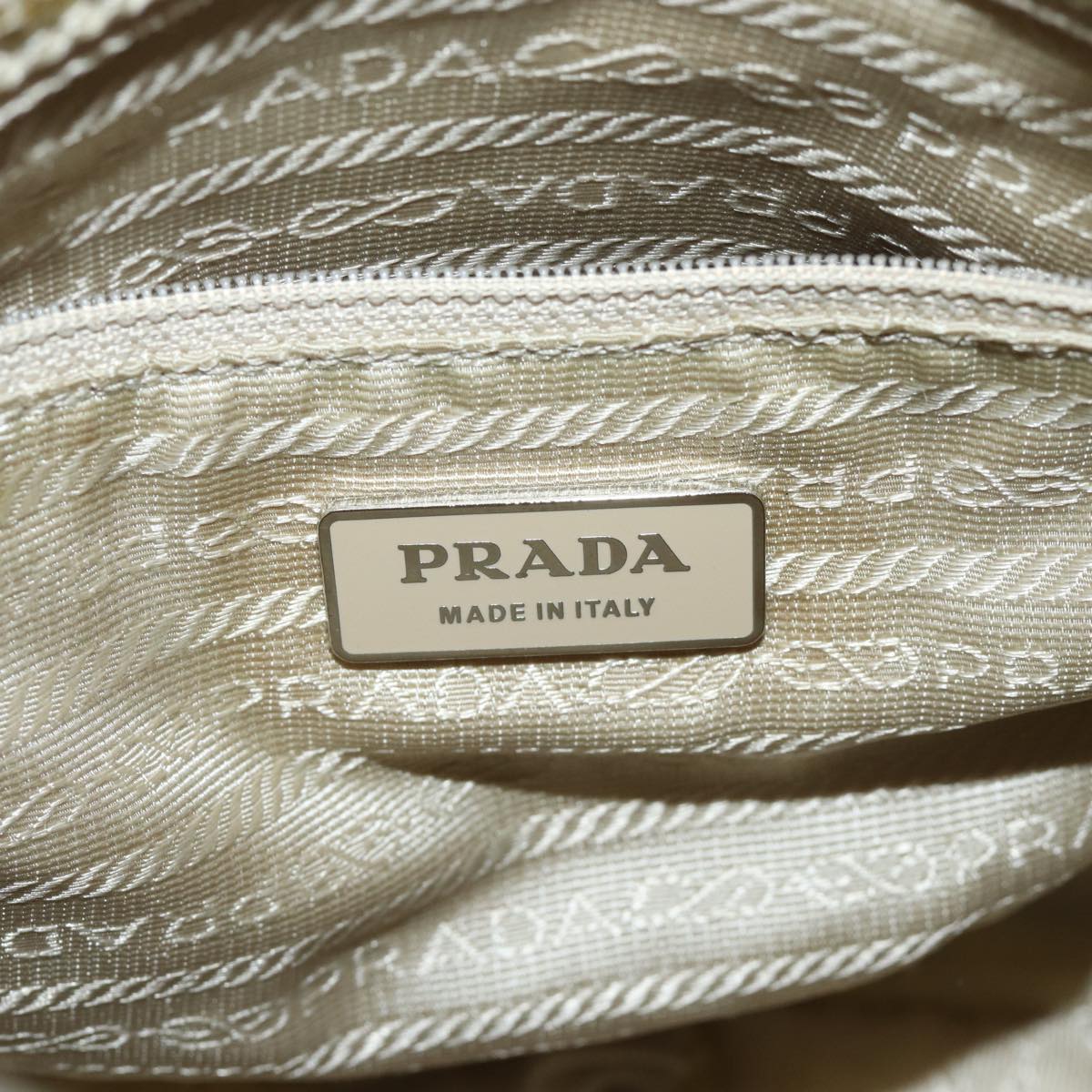 PRADA Shoulder Bag Nylon Beige Auth 71909