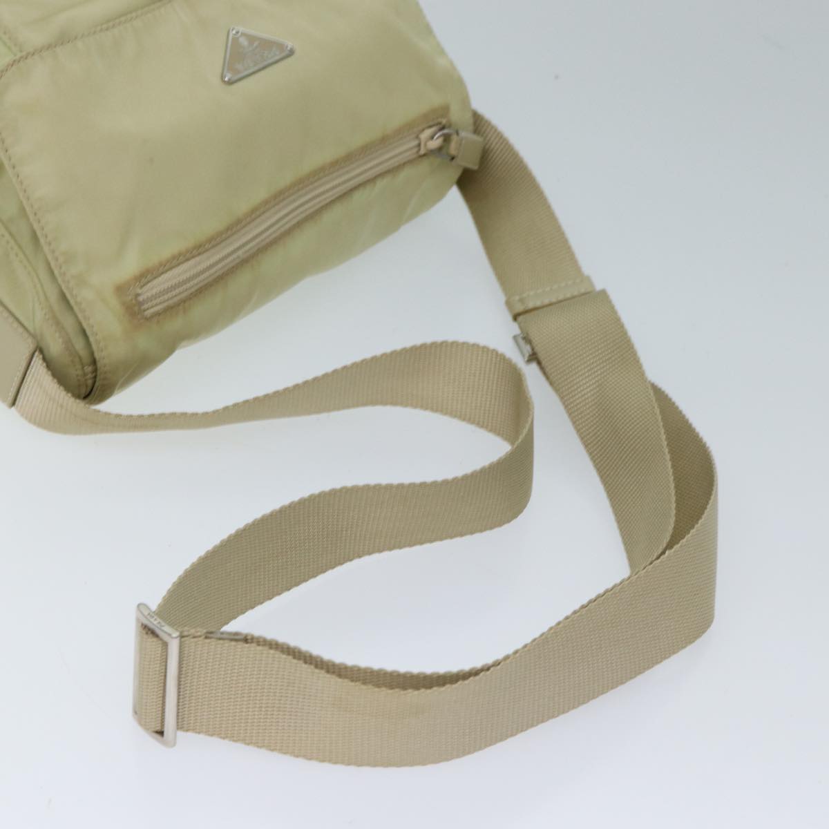 PRADA Shoulder Bag Nylon Beige Auth 71909