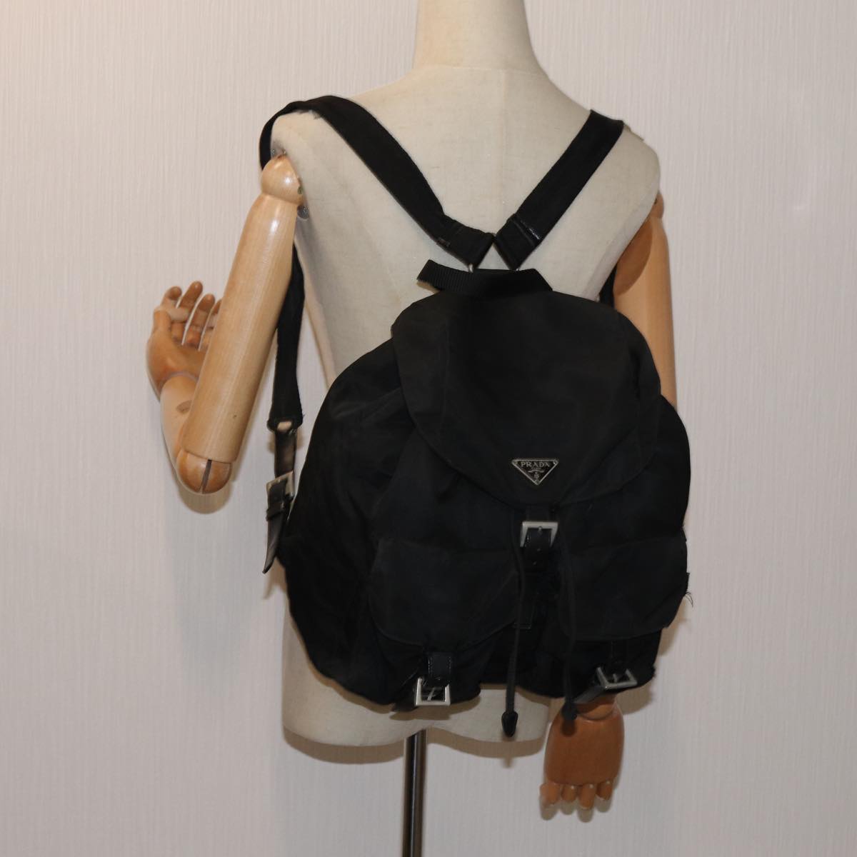 PRADA Backpack Nylon Black Auth 71911