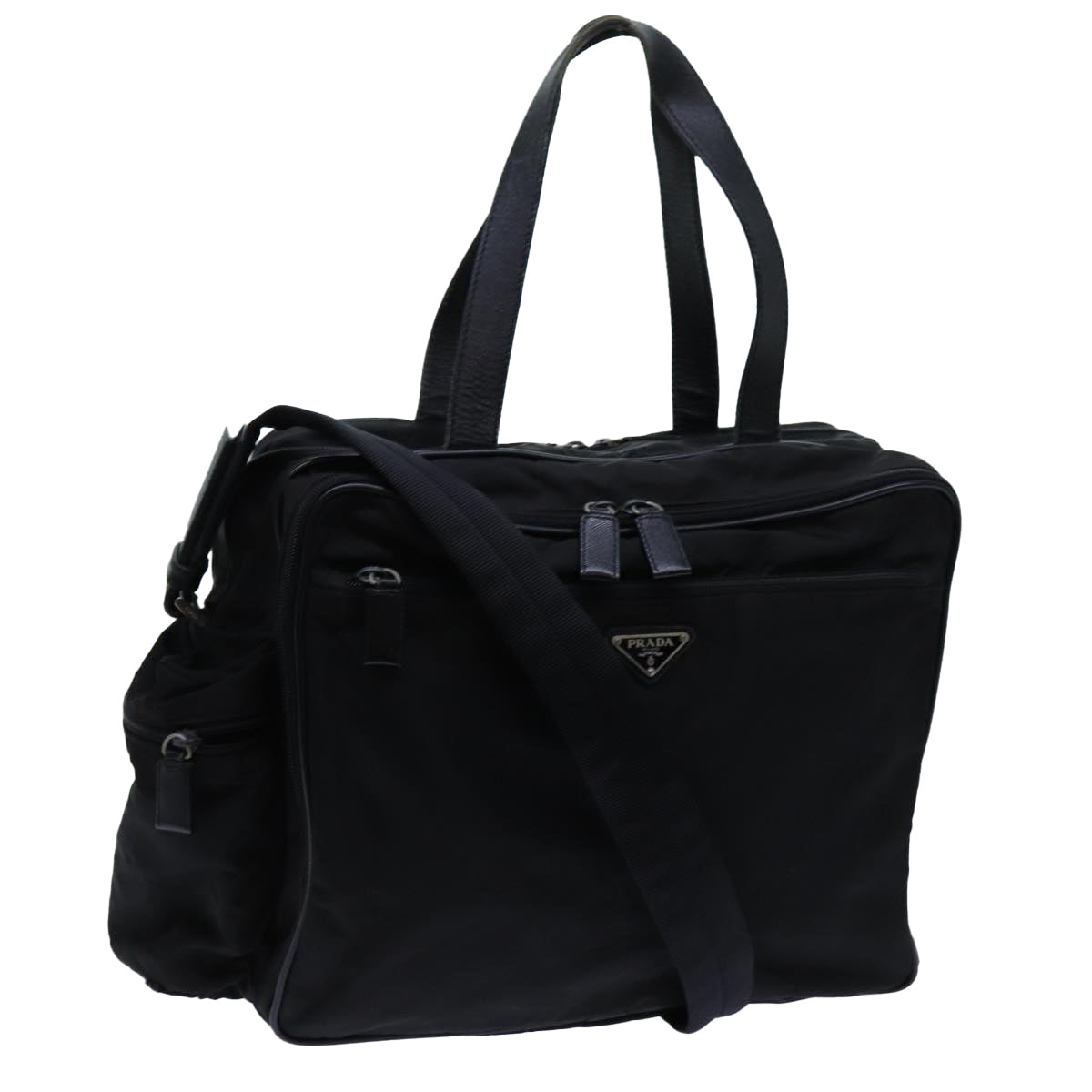PRADA Business Bag Nylon Black Auth 71913