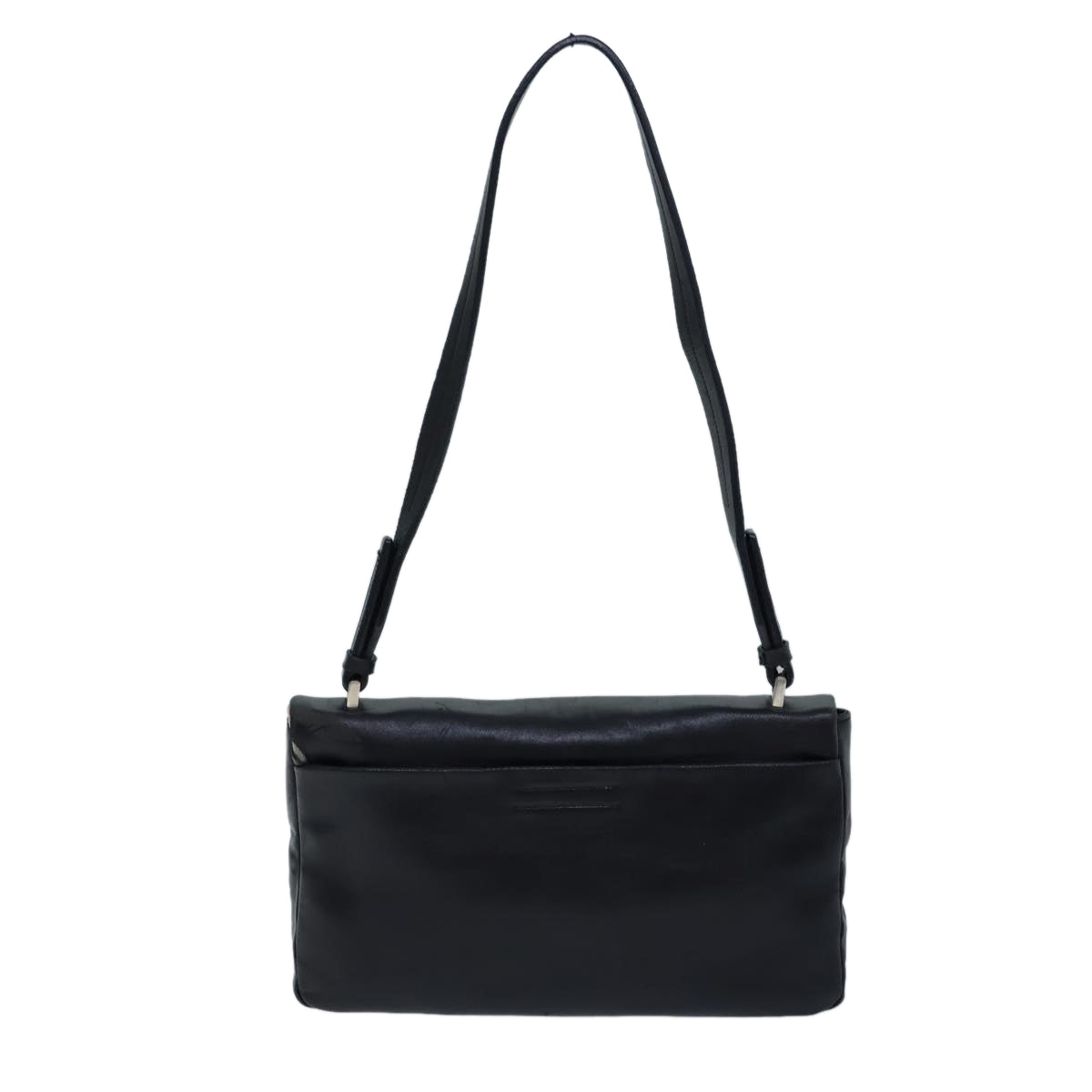 PRADA Shoulder Bag Leather Black Auth 71914 - 0