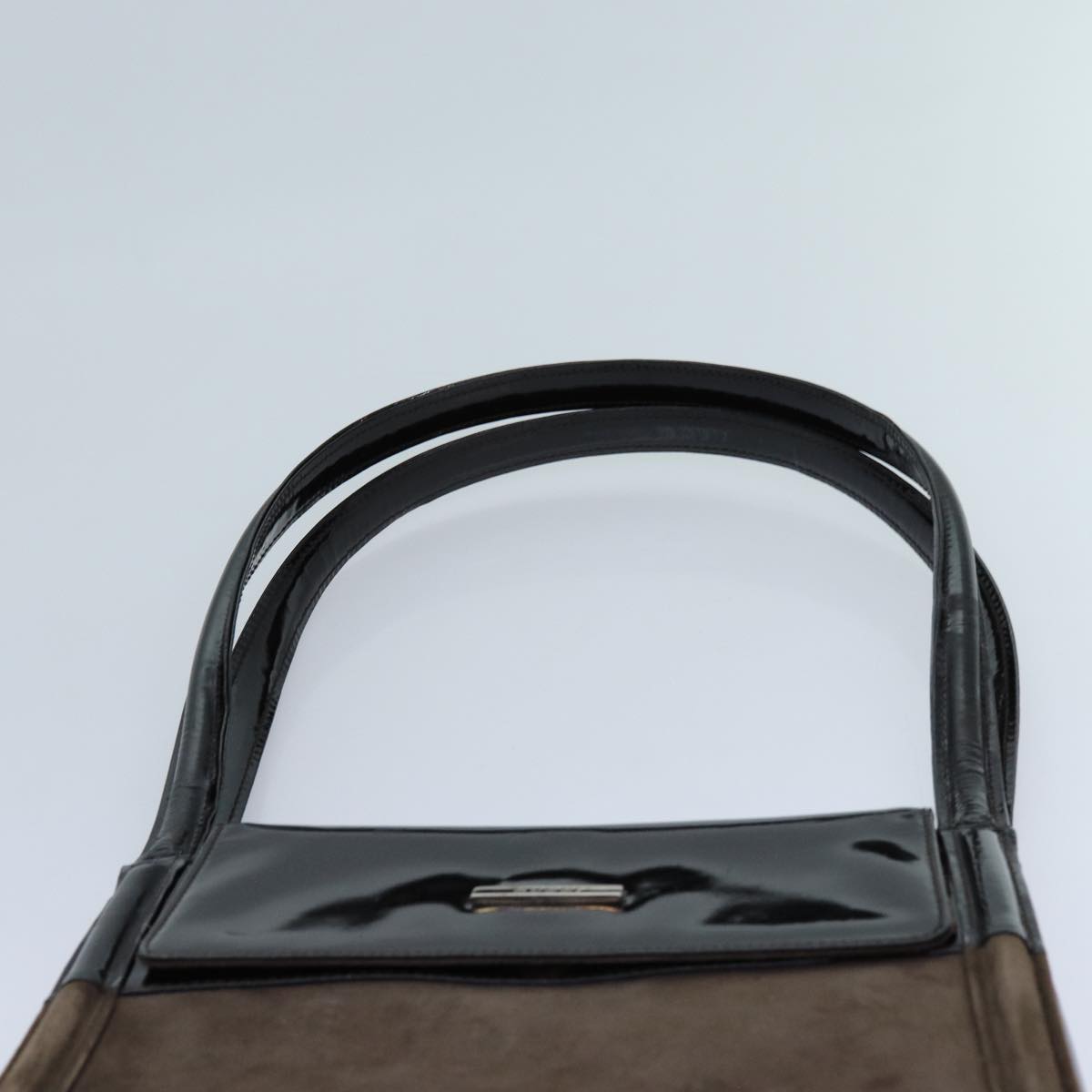 GUCCI Shoulder Bag Patent leather Brown Auth 71917