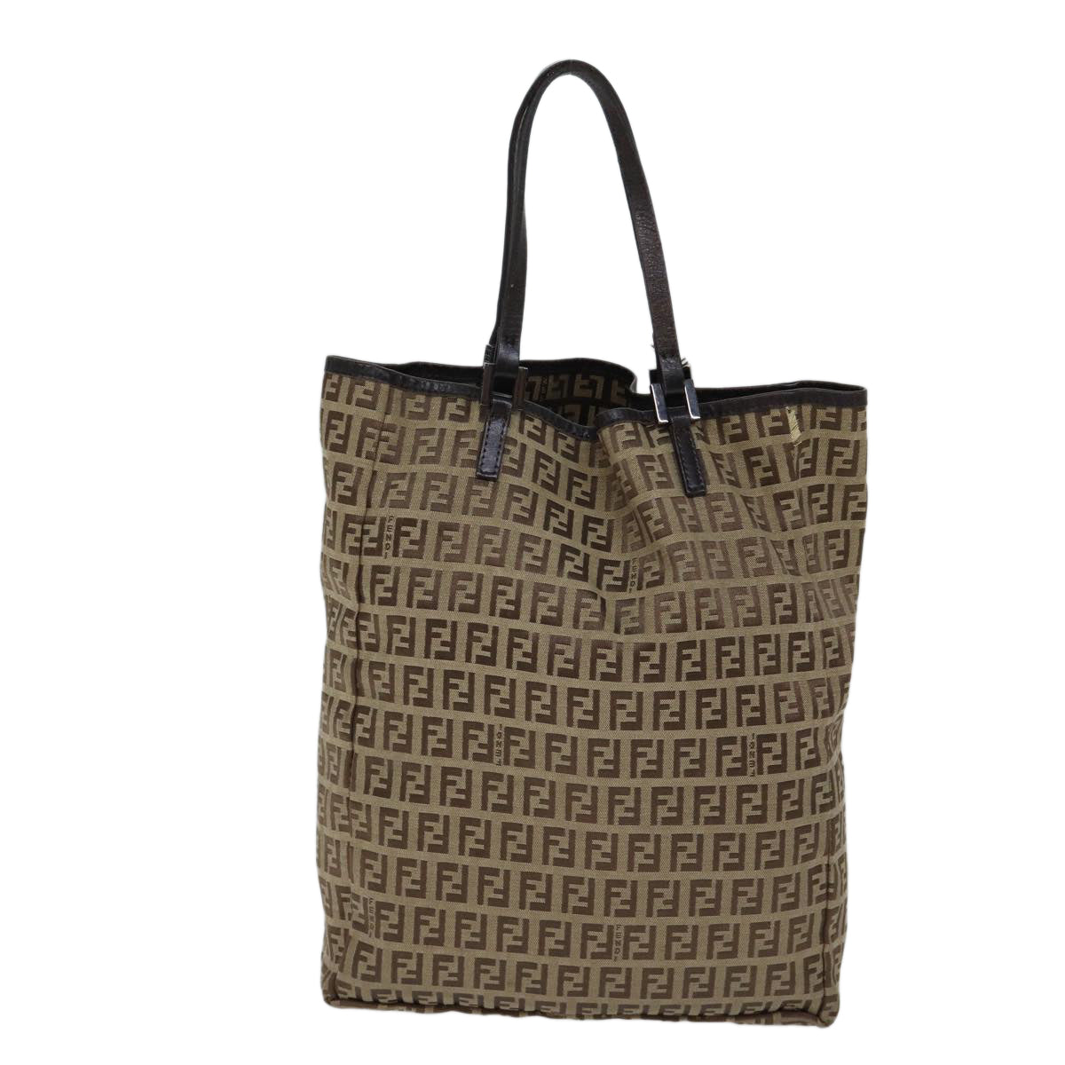 FENDI Zucchino Canvas Tote Bag Beige Auth 71920 - 0